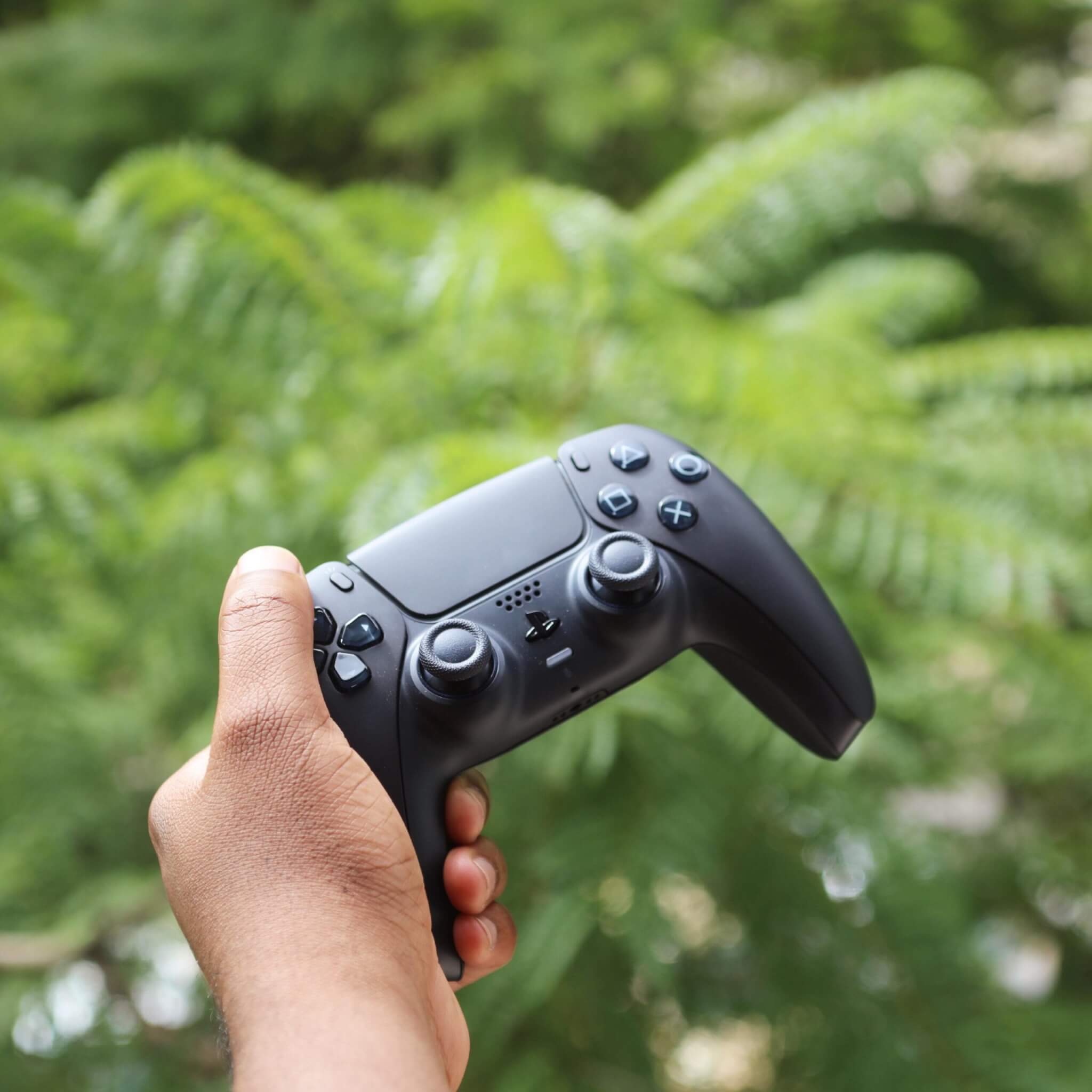Black PlayStation 4 Controller Outside